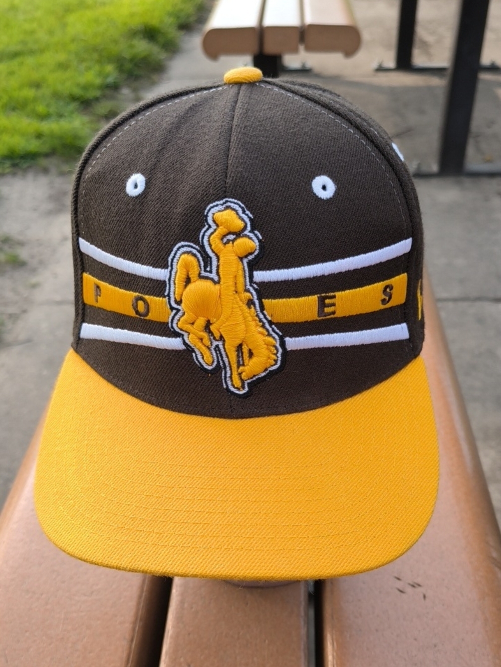 Ncaa Wyoming Cowboys Front Runner Dark Brown/Chocolate Snapback Cap Hat View 2